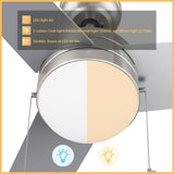 MALTA 52 In 3 Blade Smart Ceiling Fan With Integrated LED Lights With Pull Chain