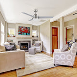 MALTA 52 In 3 Blade Smart Ceiling Fan With Integrated LED Lights With Pull Chain