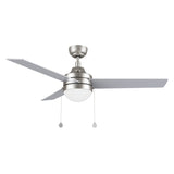 MALTA 52 In 3 Blade Smart Ceiling Fan With Integrated LED Lights With Pull Chain