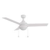 MALTA 52 In 3 Blade Smart Ceiling Fan With Integrated LED Lights With Pull Chain