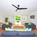 REXTON 52 In 3 Blade Smart Ceiling Fan With Integrated LED Lights With Pull Chain