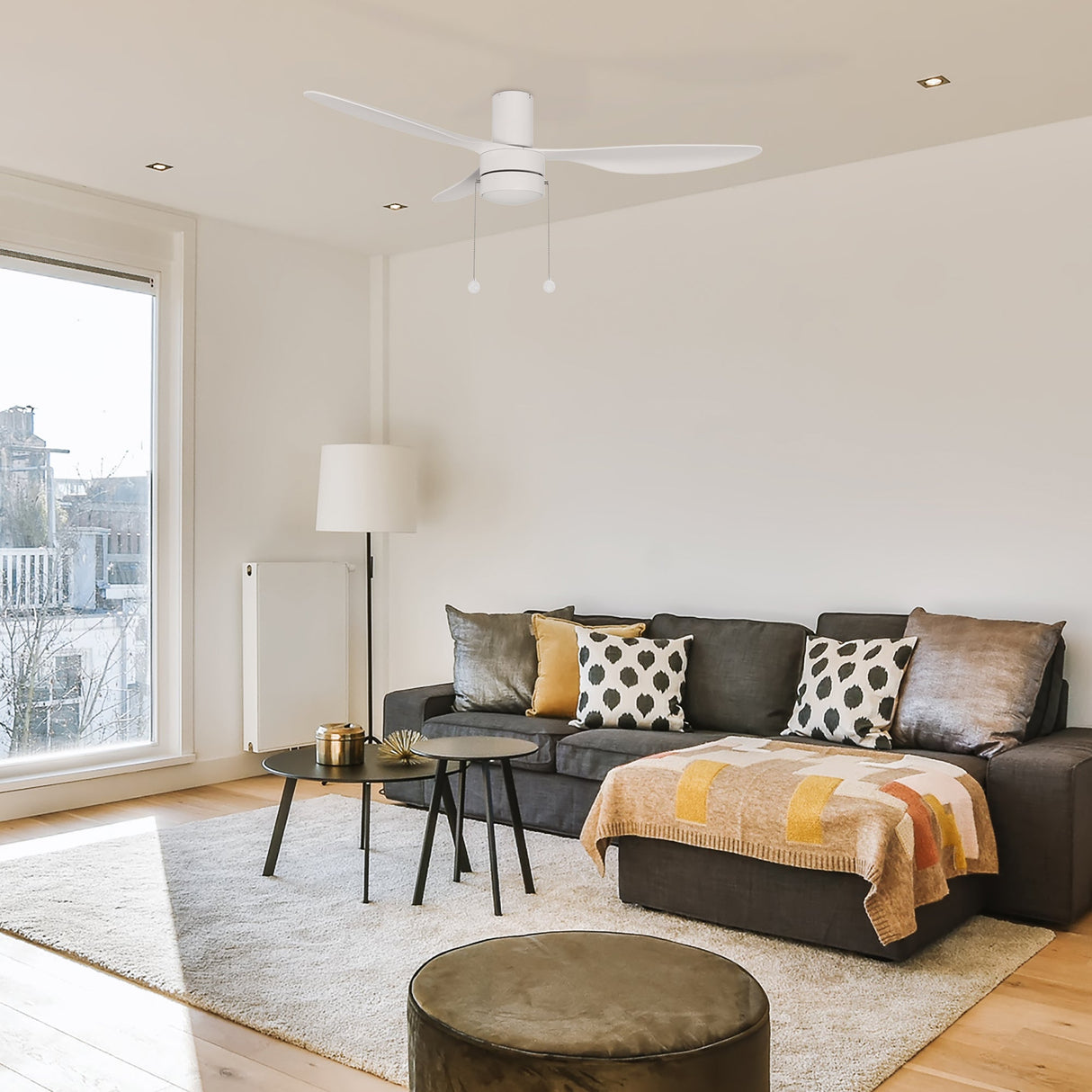 HAVEN 52 In 3 Blade Smart Ceiling Fan With Integrated LED Lights With Pull Chain