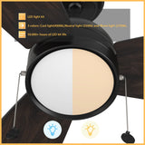 GREENWOOD 52 In 3 Blade Smart Ceiling Fan With Integrated LED Lights With Pull Chain