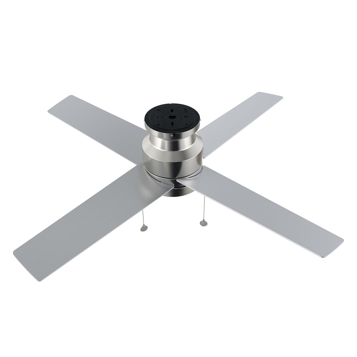 ASCOTT 52 inch 4-Blade Flush Mount Ceiling Fan with LED Light & Pull Chain