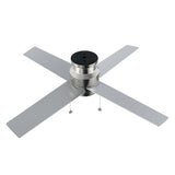 ASCOTT 52 inch 4-Blade Flush Mount Ceiling Fan with LED Light & Pull Chain