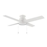 ASCOTT 52 inch 4-Blade Flush Mount Ceiling Fan with LED Light & Pull Chain
