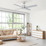 APEX 52 In 4 Blade Smart Ceiling Fan With Integrated LED Lights With Pull Chain