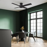 ASCOTT 52 inch 4-Blade Flush Mount No Light Ceiling Fan with Pull Chain