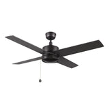 ASCOTT 52 In 4 Blade Smart Ceiling Fan Without  LED  Lights With Pull Chain