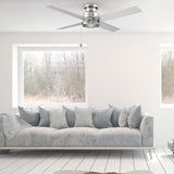 ASCOTT 52 inch 4-Blade Flush Mount No Light Ceiling Fan with Pull Chain