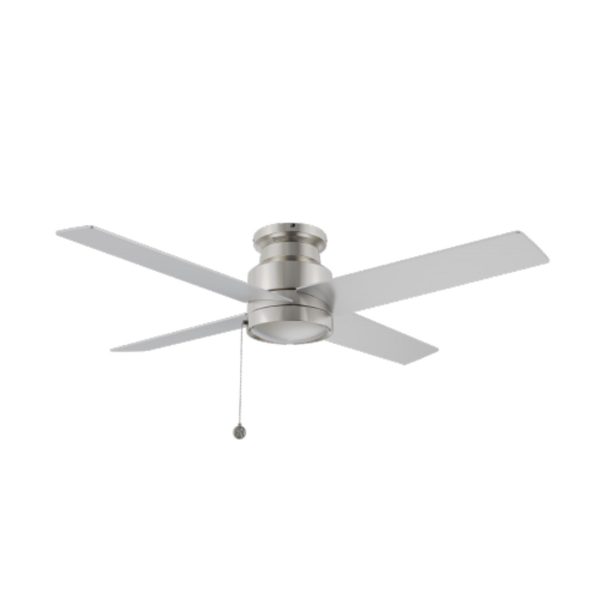 ASCOTT 52 inch 4-Blade Flush Mount No Light Ceiling Fan with Pull Chain