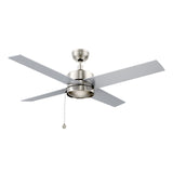 ASCOTT 52 In 4 Blade Smart Ceiling Fan Without  LED  Lights With Pull Chain
