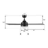 MALTA 52 In 4 Blade Smart Ceiling Fan With Integrated LED Lights With Pull Chain