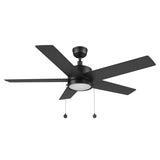 ASCOTT 52 In 5 Blade Smart Ceiling Fan With Integrated LED Lights With Pull Chain