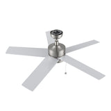 ASCOTT 52 In 5 Blade Smart Ceiling Fan With Integrated LED Lights With Pull Chain