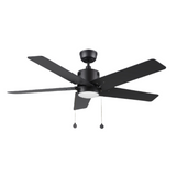 APEX 52 In 5 Blade Smart Ceiling Fan With Integrated LED Lights With Pull Chain