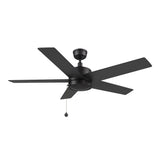ASCOTT 52 In 5 Blade Smart Ceiling Fan Without  LED  Lights With Pull Chain