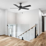 APEX 52 In 5 Blade Smart Ceiling Fan Without  LED  Lights With Pull Chain