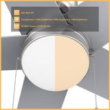 MALTA 52 In 5 Blade Smart Ceiling Fan With Integrated LED Lights With Pull Chain