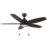 GREENWOOD 48 In 5 Blade Smart Ceiling Fan With Integrated LED Lights With Pull Chain