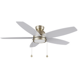 GREENWOOD 48" 5-Blade Flush Mount Ceiling Fan with LED Light & Pull Chain