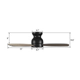 STANLEY 44 In 3 Blade Smart Ceiling Fan Without  LED  Lights With Remote