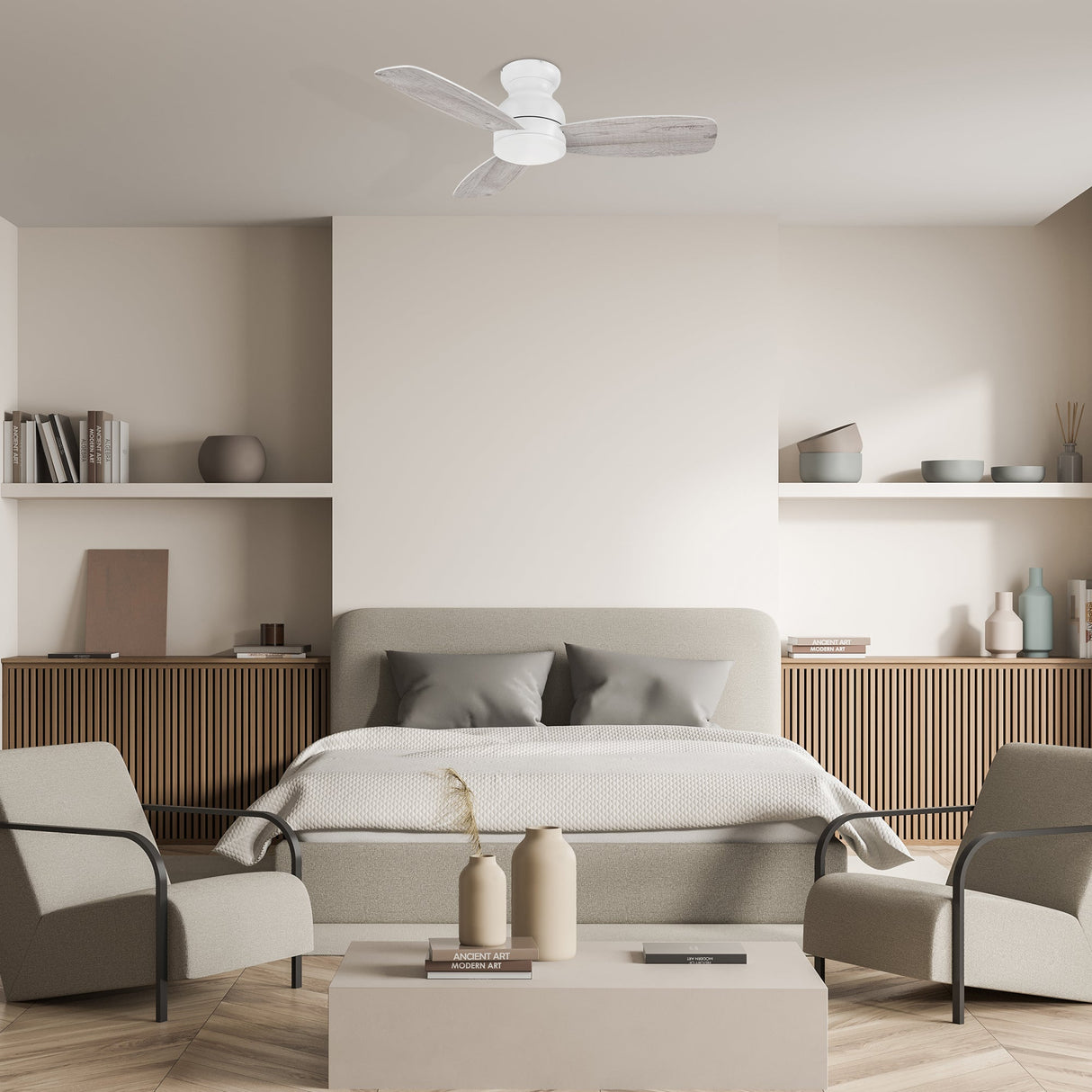 STANLEY 44 In 3 Blade Smart Ceiling Fan Without  LED  Lights With Remote