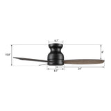 STANLEY 48 In 3 Blade Smart Ceiling Fan Without  LED  Lights With Remote