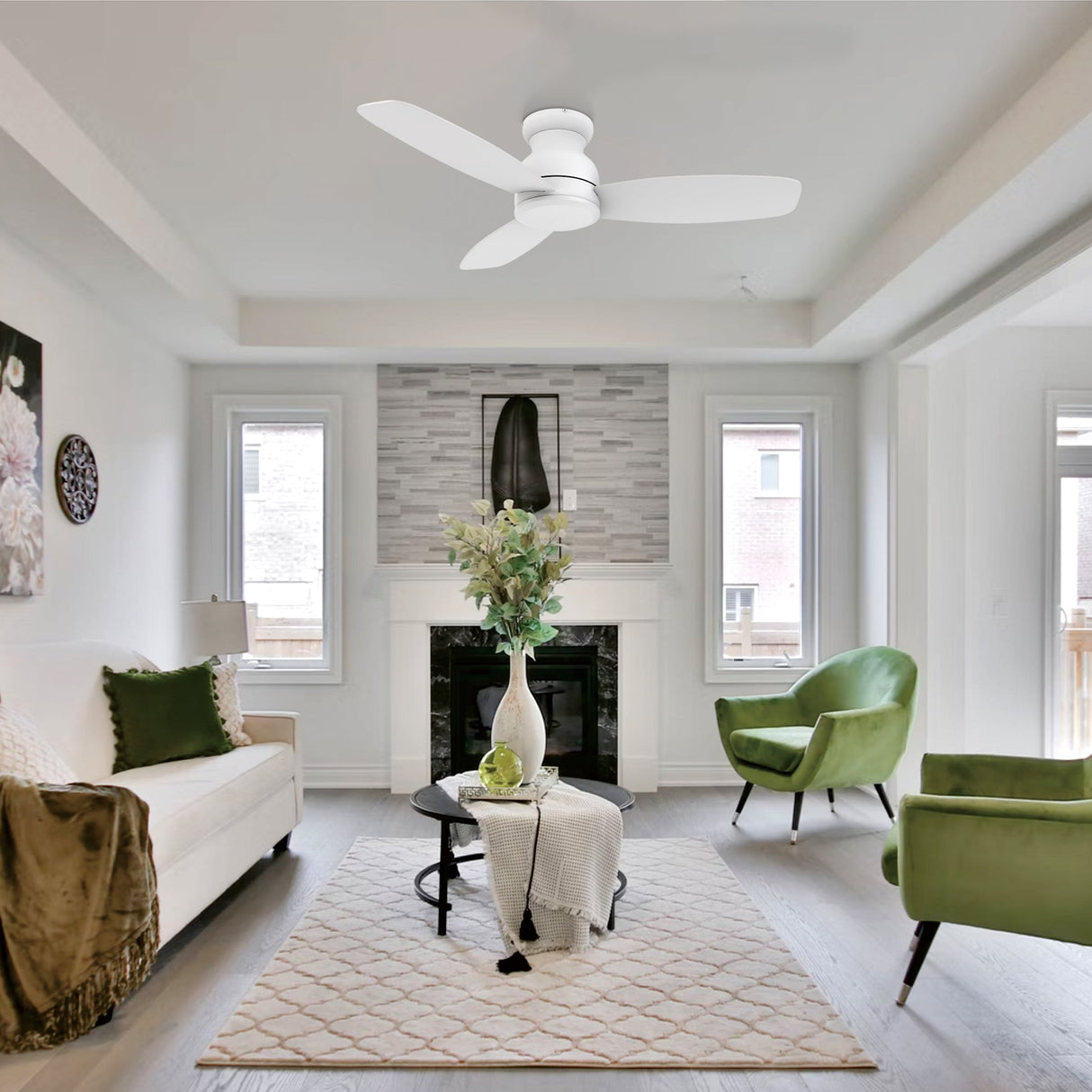 STANLEY 48 In 3 Blade Smart Ceiling Fan Without  LED  Lights With Remote