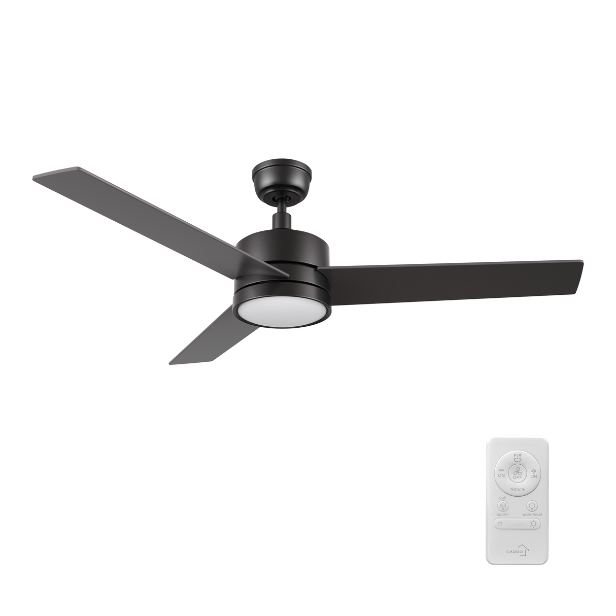 SANTANA 52 In 3 Blade Smart Ceiling Fan With Integrated LED Lights With Remote