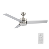 SANTANA 52 In 3 Blade Smart Ceiling Fan With Integrated LED Lights With Remote