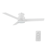 SANTANA 52 inch 3-Blade Flush Mount Ceiling Fan with LED light & Remote