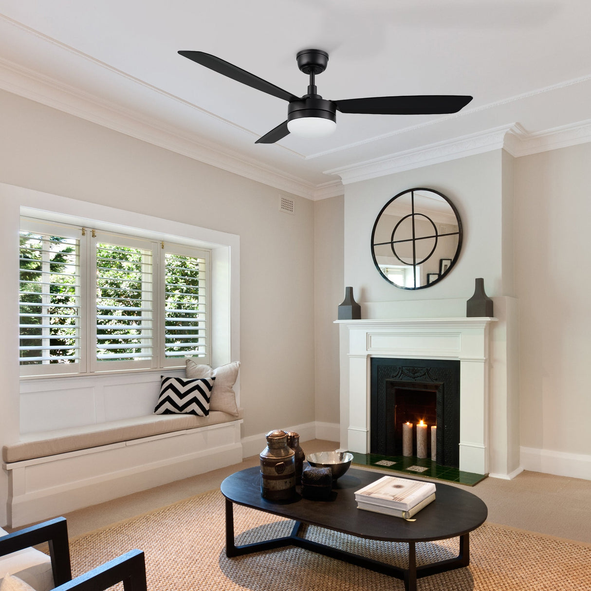 VARA 52 In 3 Blade Smart Ceiling Fan With Integrated LED Lights With Remote