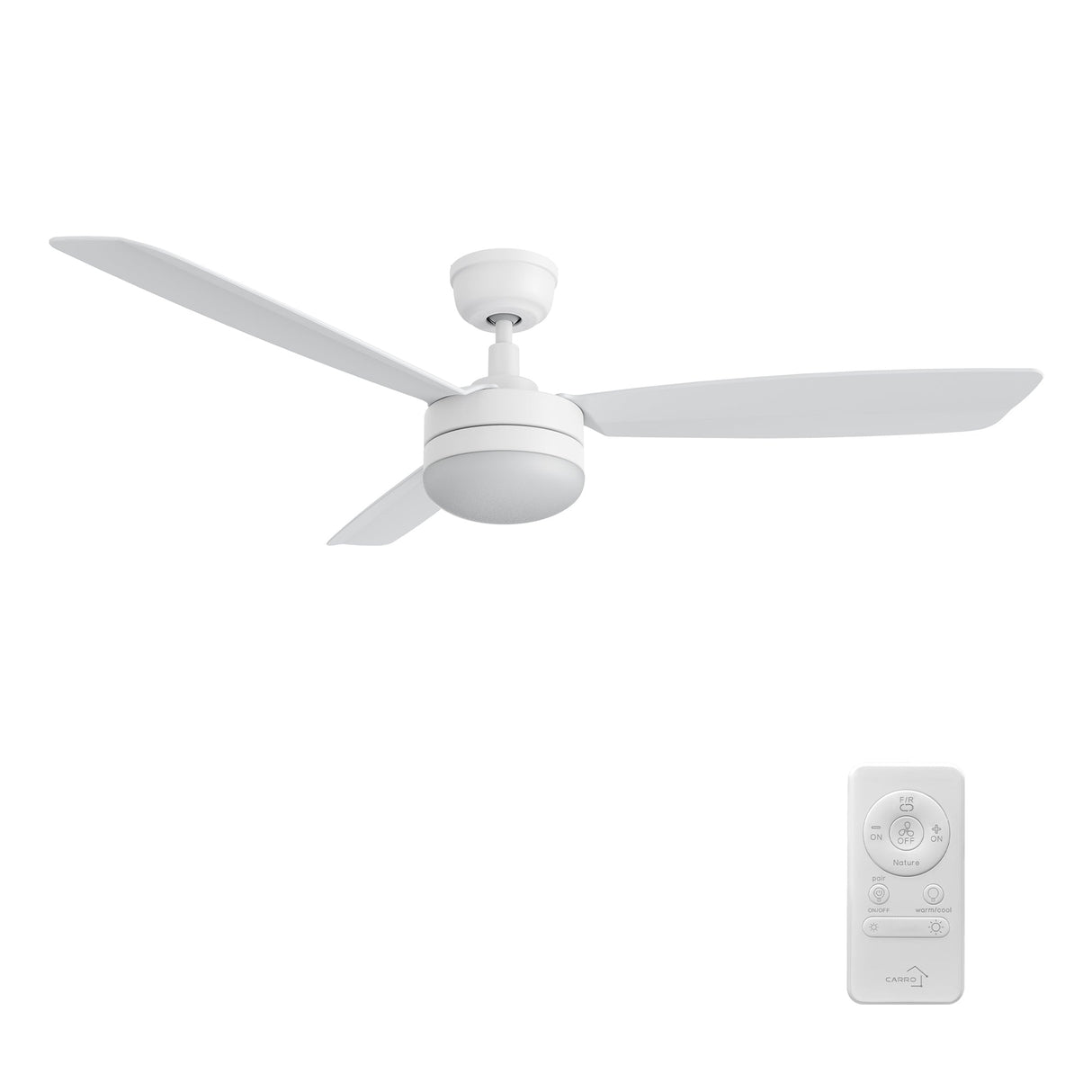 VARA 52 In 3 Blade Smart Ceiling Fan With Integrated LED Lights With Remote