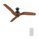 GARNETT 52 In 3 Blade Smart Ceiling Fan Without  LED  Lights With Remote Control