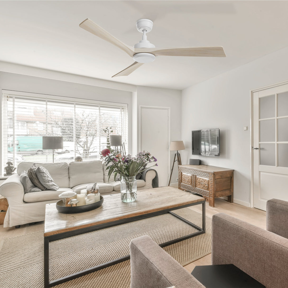 WESTBURY 52 In 3 Blade Smart Ceiling Fan Without  LED  Lights With Remote