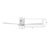 SKARA 52 In 3 Blade Smart Ceiling Fan Without  LED  Lights With Remote Control