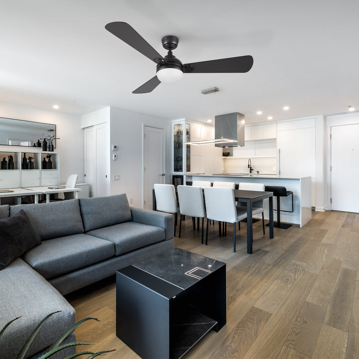 ZEPHYR 52 In 3 Blade Smart Ceiling Fan With Integrated LED Lights With Remote Control