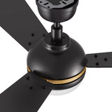ZEPHYR 52 In 3 Blade Smart Ceiling Fan With Integrated LED Lights With Remote Control