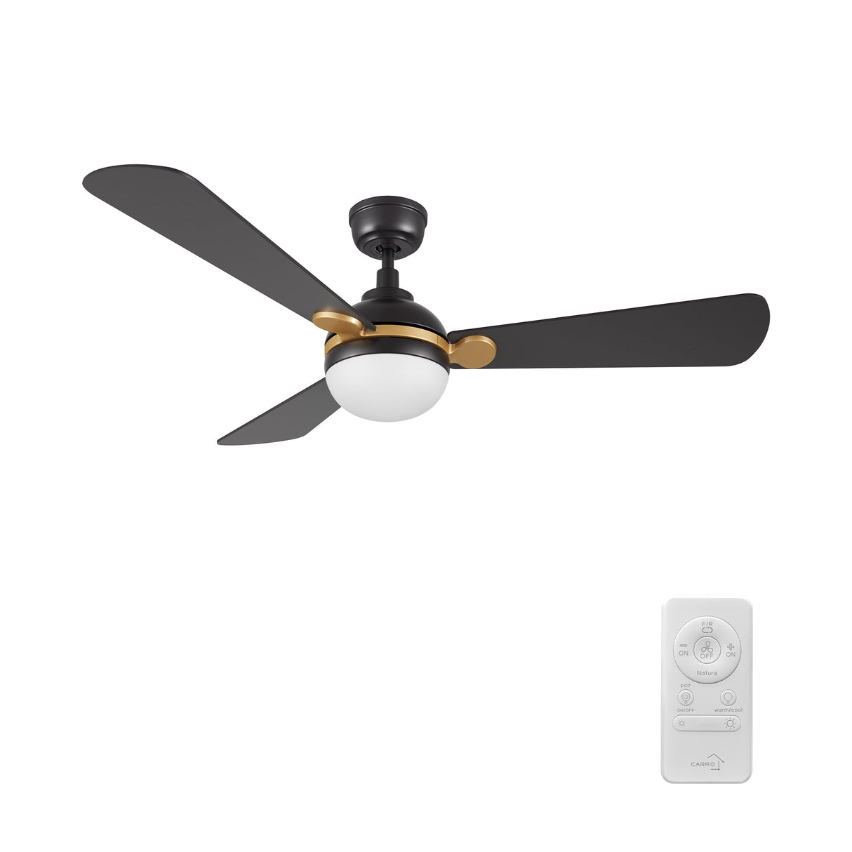 ZEPHYR 52 In 3 Blade Smart Ceiling Fan With Integrated LED Lights With Remote Control