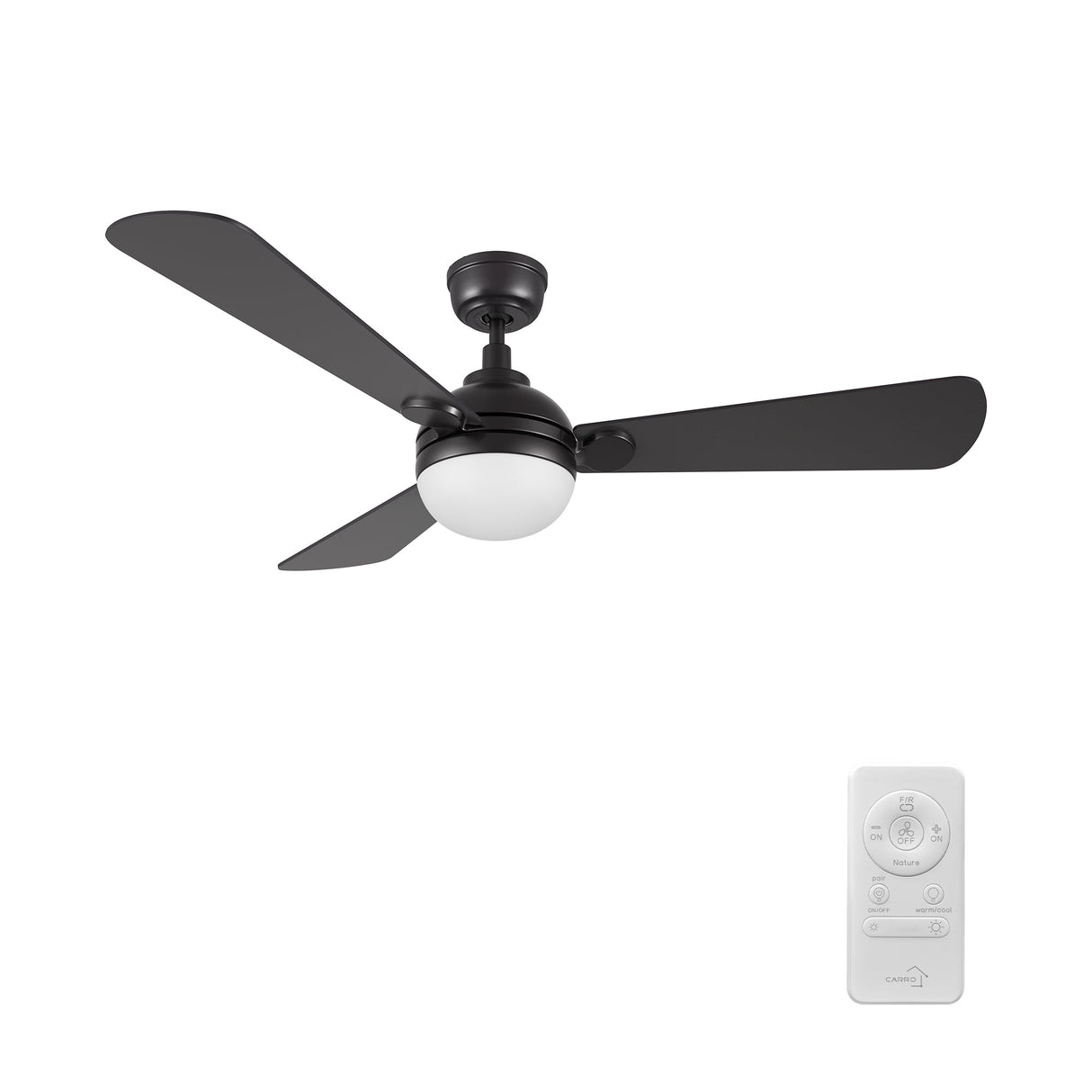 ZEPHYR 52 In 3 Blade Smart Ceiling Fan With Integrated LED Lights With Remote Control