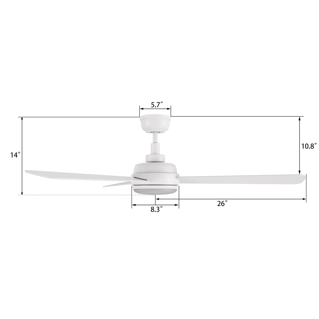 TRYTON 52 In 3 Blade Smart Ceiling Fan With Integrated LED Lights With Google Home
