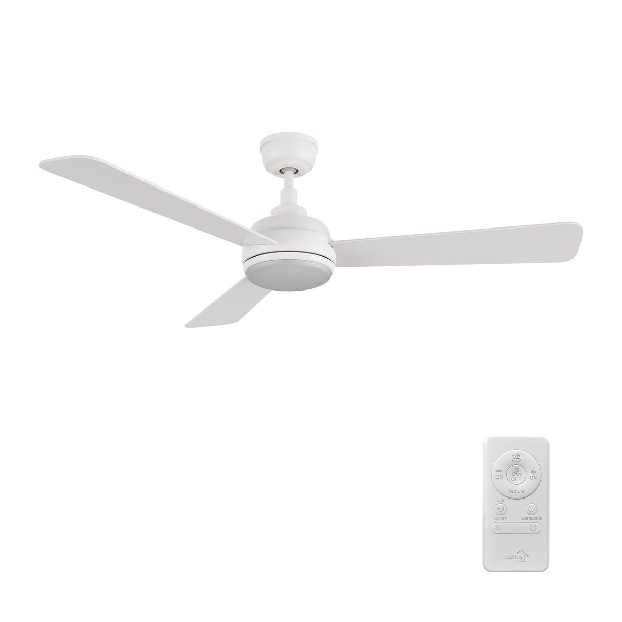 TRYTON 52 In 3 Blade Smart Ceiling Fan With Integrated LED Lights With Google Home