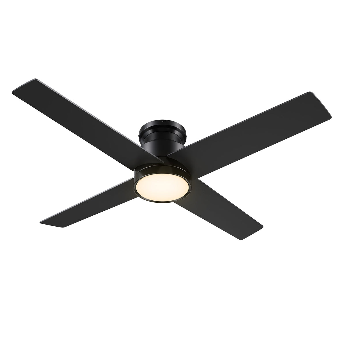 SANTANA 52 inch 4-Blade Flush Mount Ceiling Fan with LED Light & Remote