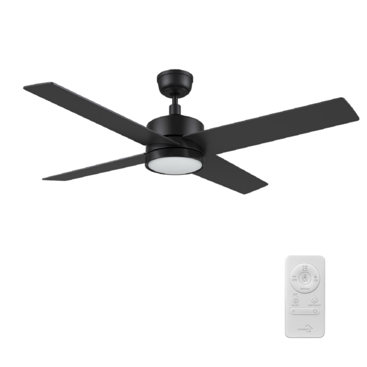 SANTANA 52 In 4 Blade Smart Ceiling Fan With Integrated LED Lights With Remote