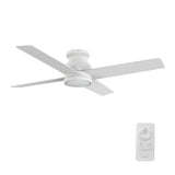 SANTANA 52 inch 4-Blade Flush Mount Ceiling Fan with LED Light & Remote