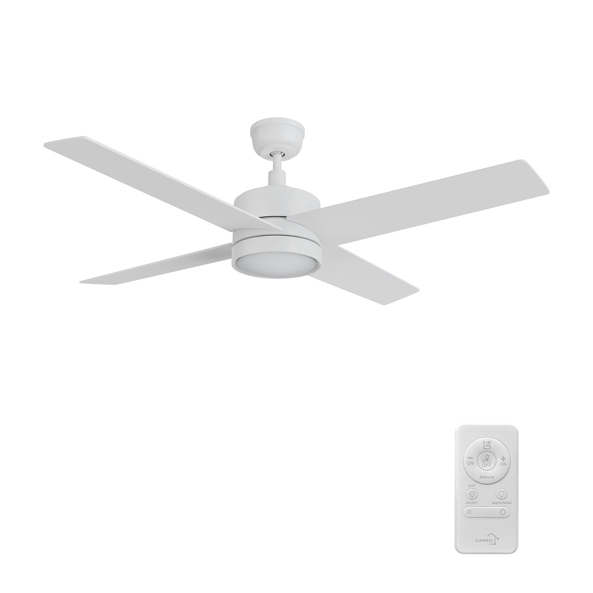 SANTANA 52 In 4 Blade Smart Ceiling Fan With Integrated LED Lights With Remote