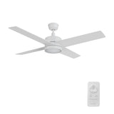 SANTANA 52 In 4 Blade Smart Ceiling Fan With Integrated LED Lights With Remote