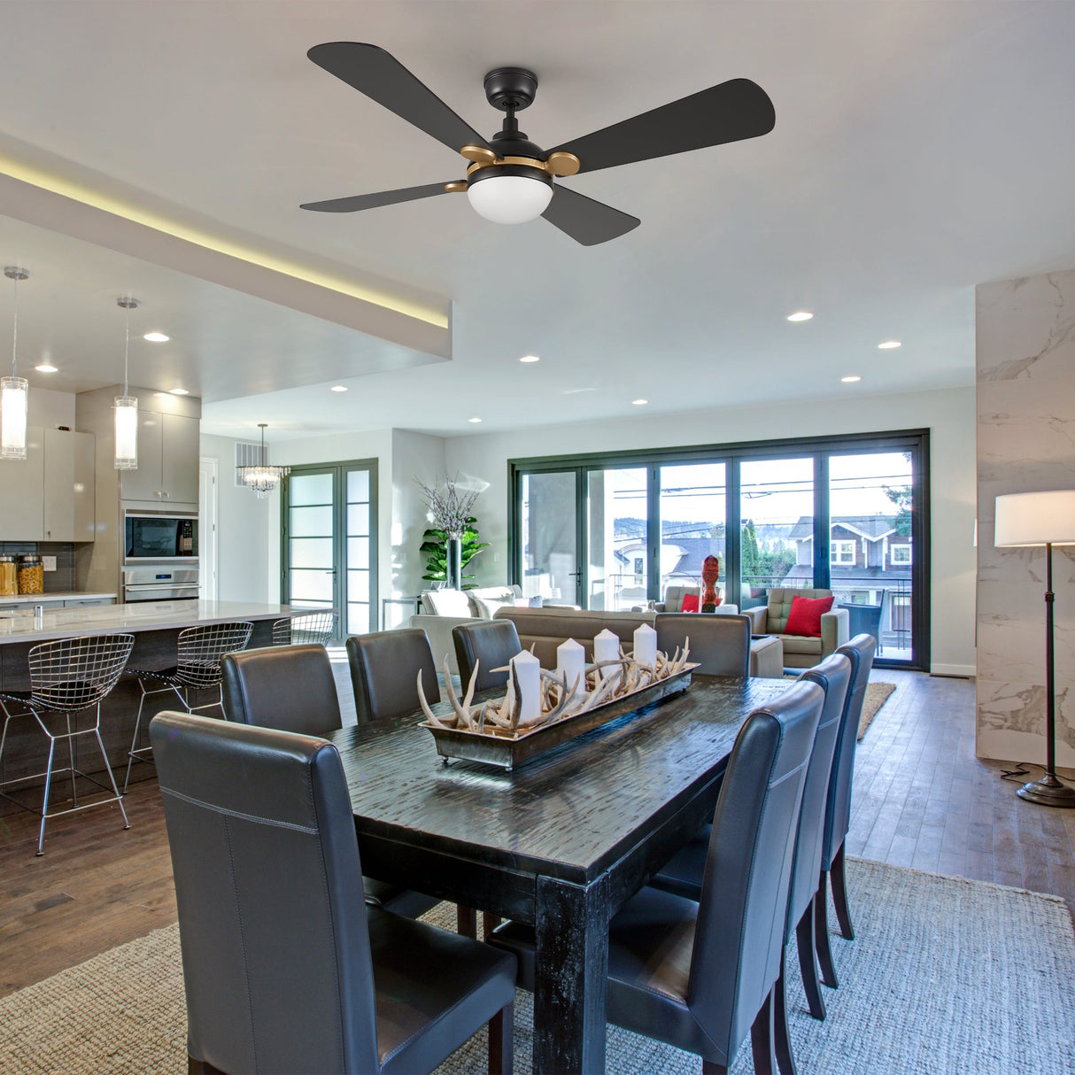 ZEPHYR 52 In 4 Blade Smart Ceiling Fan With Integrated LED Lights With Remote Control