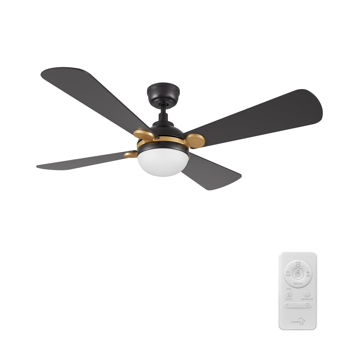ZEPHYR 52 In 4 Blade Smart Ceiling Fan With Integrated LED Lights With Remote Control